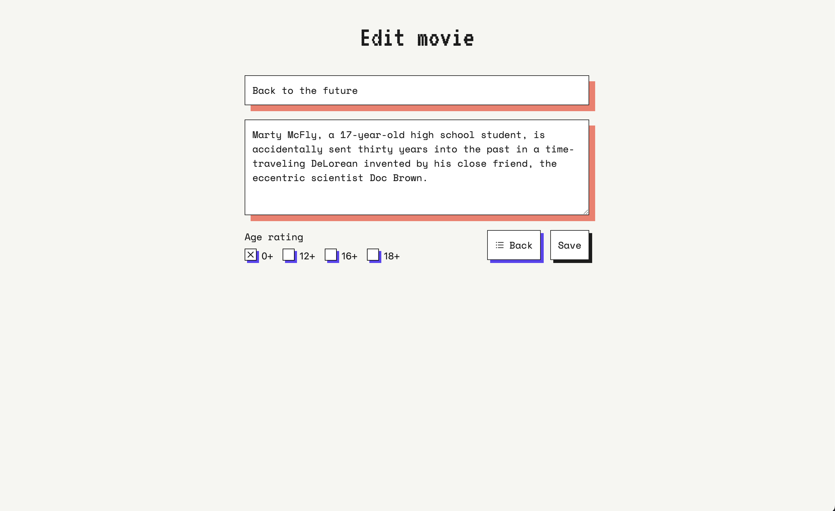 Movie database concept